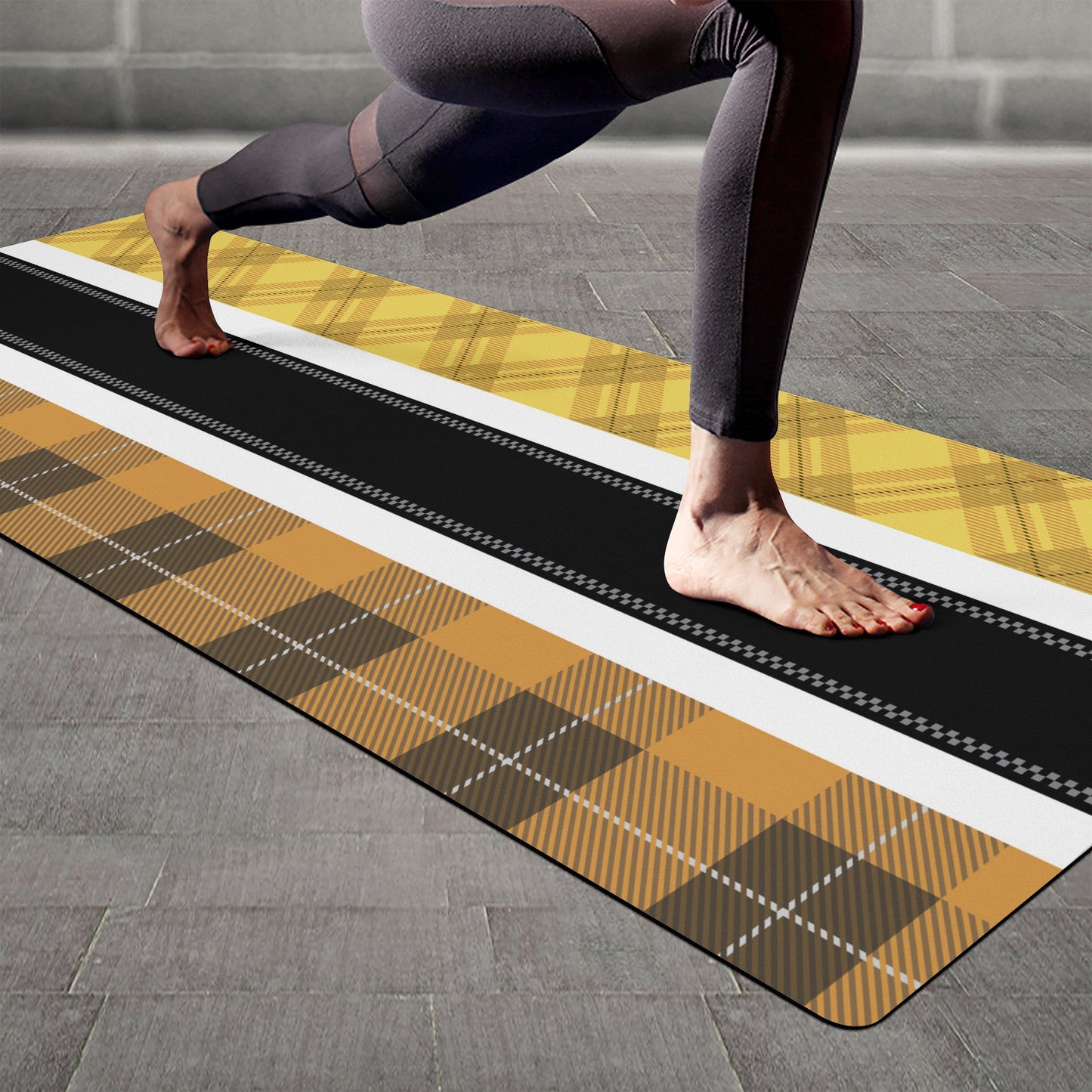 Uniquely You Yoga Mat / Yellow and Black Geometric Print Fitness Mat
