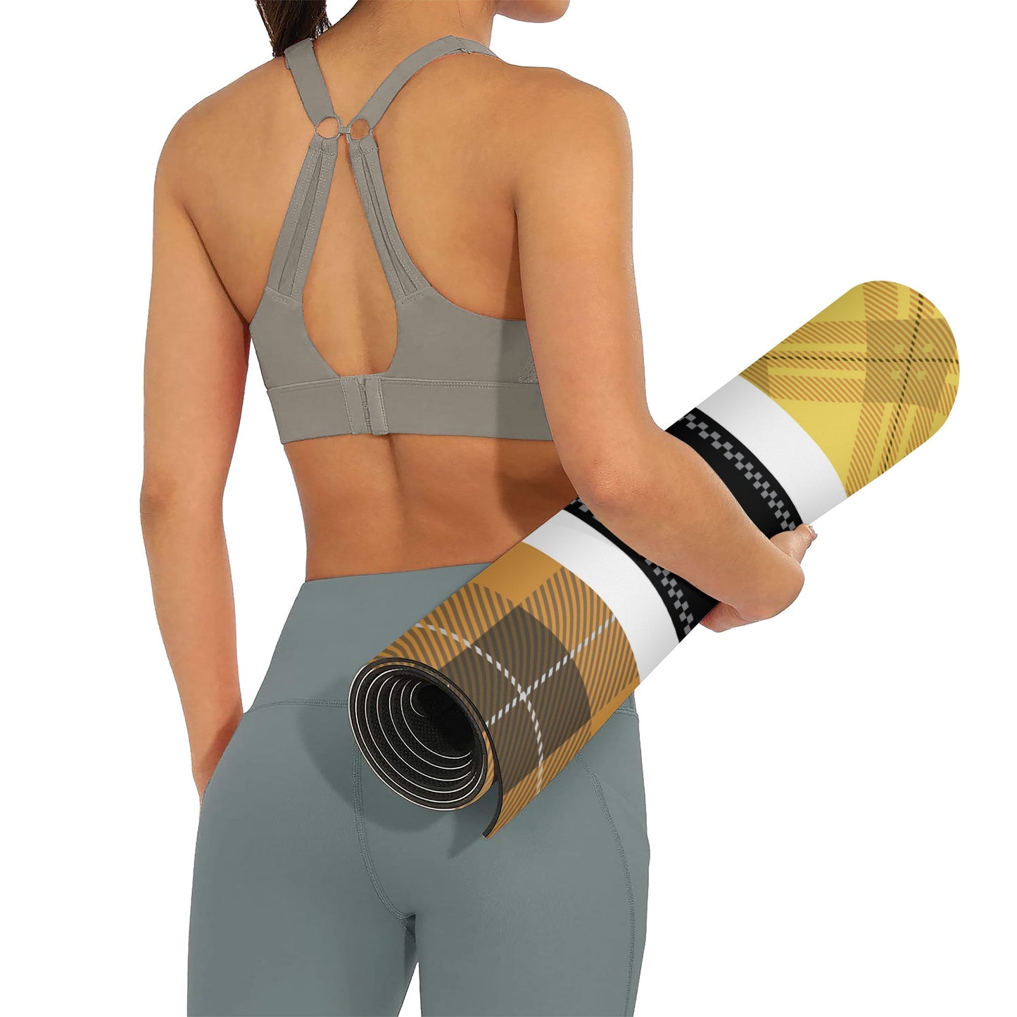 Uniquely You Yoga Mat / Yellow and Black Geometric Print Fitness Mat