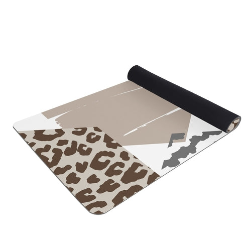 Uniquely You Yoga Mat / Taupe Brown Geometric Fitness Mat
